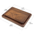 Wood Rectangular Serving Trays, Medium, Black Walnut, 13.4 x 9 Inches: Serving Trays